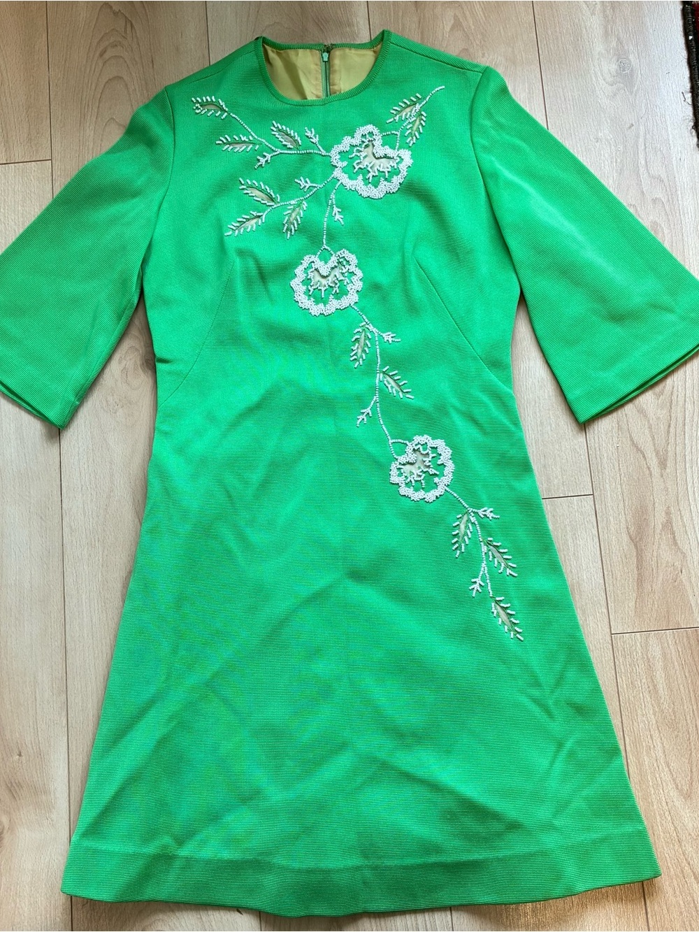 Green Embroidered A-Line Women’s Dress